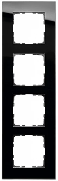 Рамка 4-постовая, стекло Black Glass JASMART