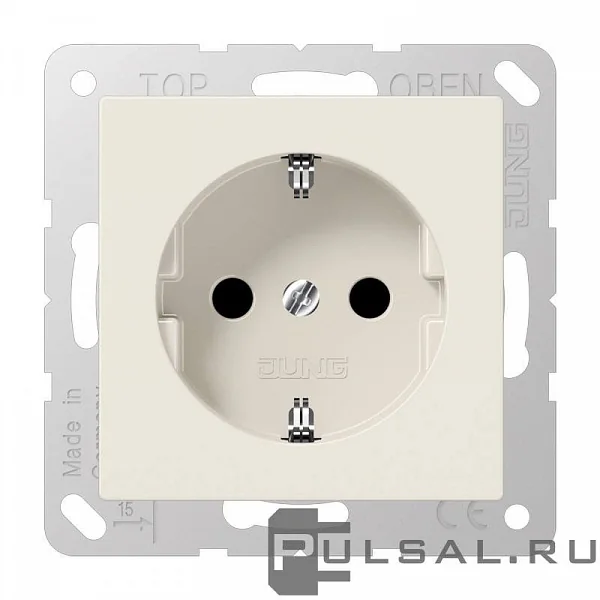 Штепсельная розетка SCHUKO 16А / 250В, пружинные зажимы; дюропласт; слоновая кость; A500
