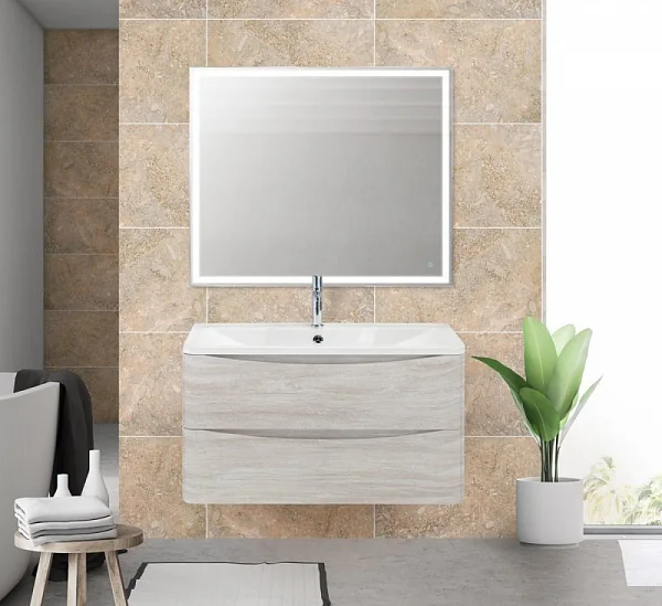 ACQUA База под раковину подвесная с 2 выкатными ящиками, Rovere Vintage Bianco, 800x450x500 BelBagno