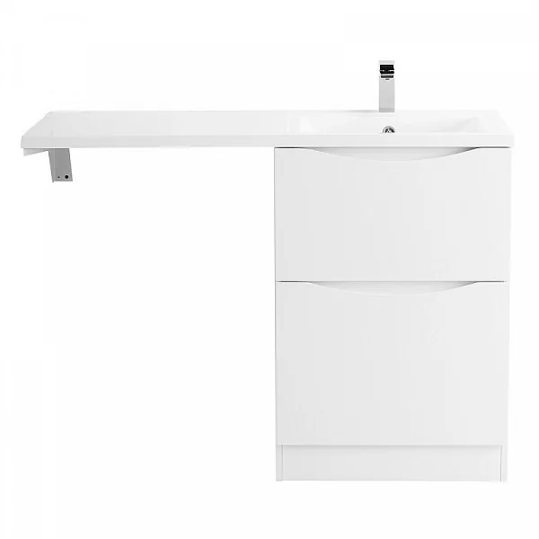 LAVANDERIA База под раковину напольная с двумя выкатными ящиками, Bianco Lucido, 580x480x855, LAVAND