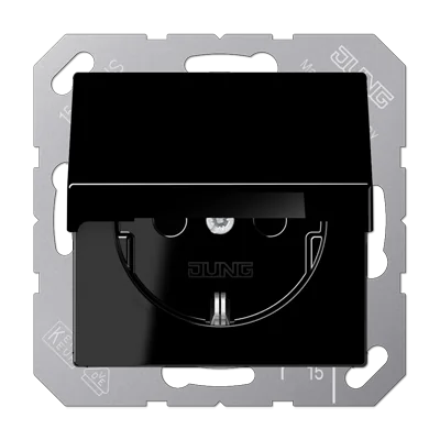 Штепсельная розетка SCHUKO 16А / 250В с подпружиненной откидной крышкой, возможно IP44, пружинные за