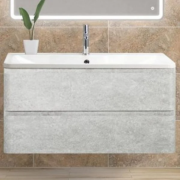 ALBANO База под раковину подвесная с 2 выкатными ящ, Cemento Verona Grigio, 1000x450x500 BelBagno