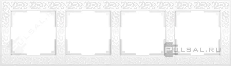 W0042301/ Рамка на 4 поста Flock (белый)