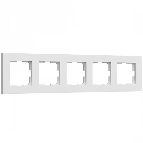 W0052961/ Рамка на 5 постов Slab (белый софт)