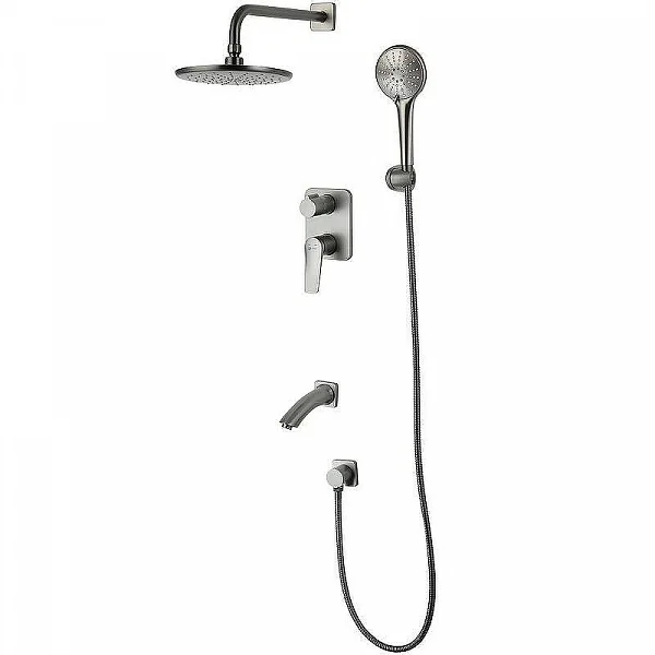 Смеситель Lemark Bronx LM3722GM для ванны и душа, встраиваемый.
