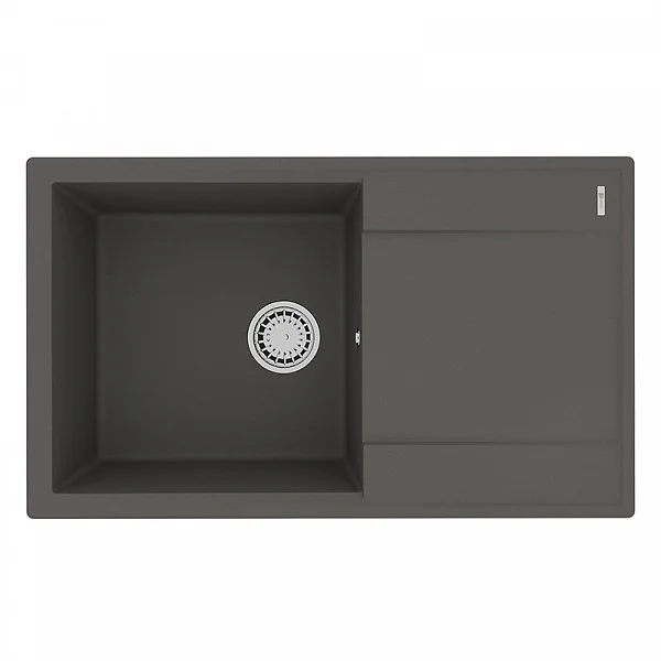 9910035 Кухонная мойка Lemark IMANDRA 840 врезная прямоугольная с крылом из кварцгранита цвет: Серый