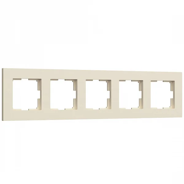 W0052962/ Рамка на 5 постов Slab (айвори софт)