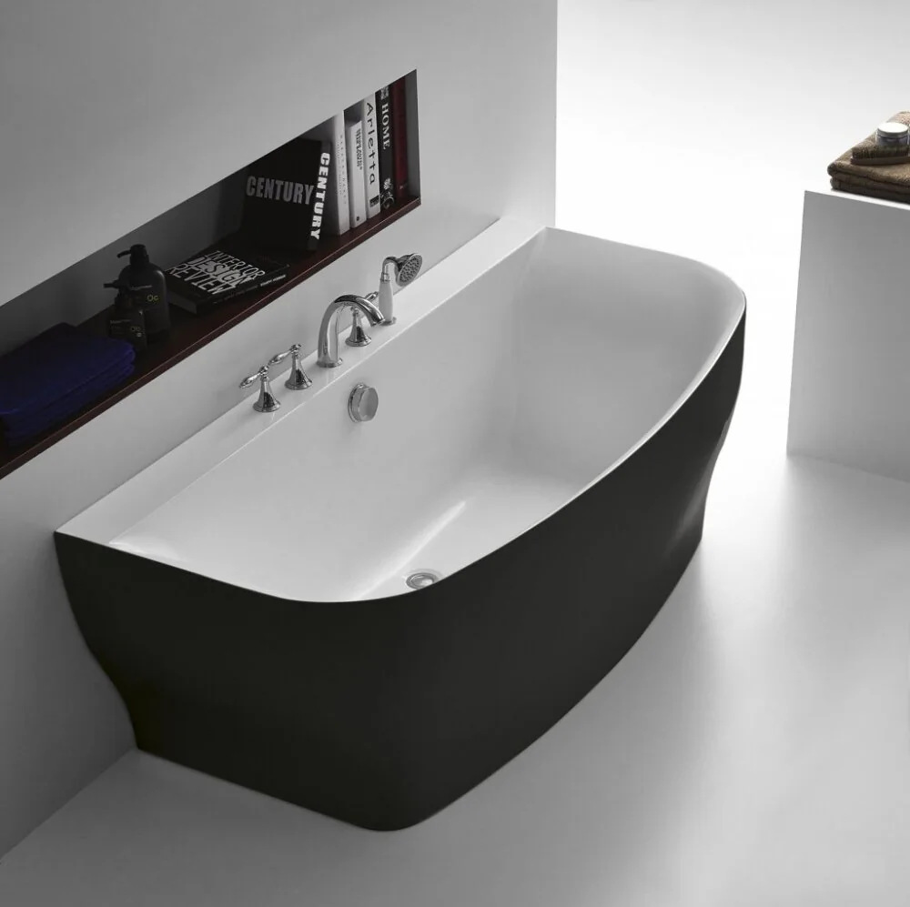Акриловая ванна BELBAGNO BB74-NERO, 1650x780x590