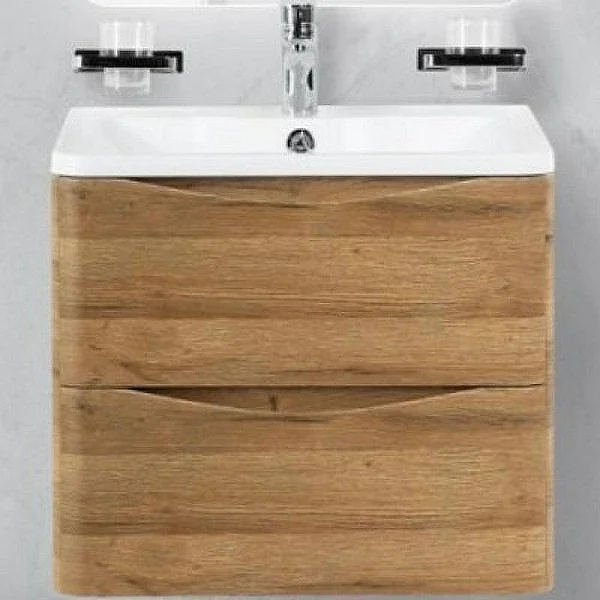 ACQUA База под раковину подвесная с двумя выкатными ящиками, Rovere Rustico, 600x450x500, BelBagno
