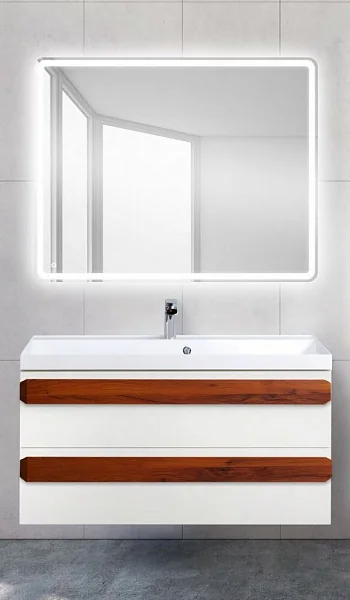 AURORA База под раковину подвесная с 2 выкатными ящ, Bianco Lucido, 1000x450x500 BelBagno