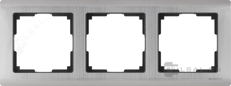 W0031602/ Рамка на 3 поста Metallic (глянцевый никель)
