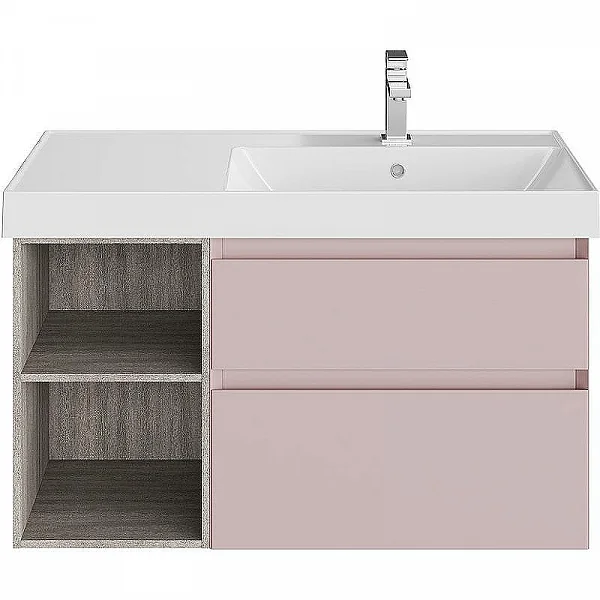Kerama Marazzi CUB.90Rh/MAL Тумба CUBO правая подвесная с ящиками 90, мальва матовая-древесная