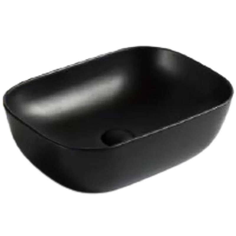 Раковина накладная керамическая, прямоугольная, чёрная матовая, BB1302-H301, 500x400x140