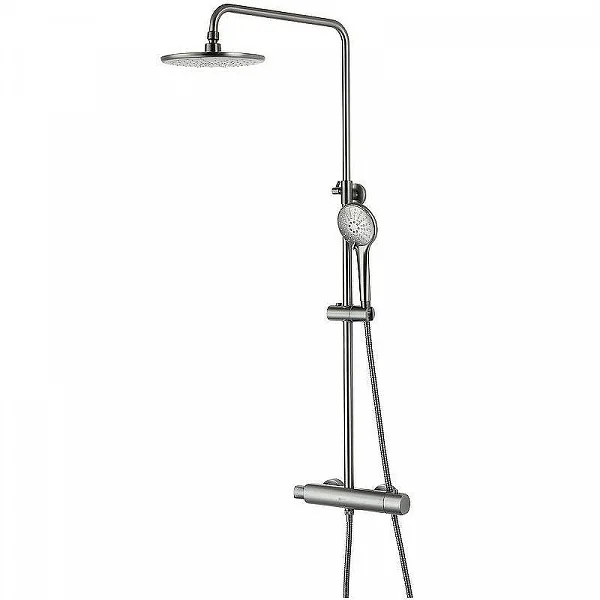Смеситель Lemark Bronx LM3770GM для душа, термостатический с регулируемой высотой штанги.