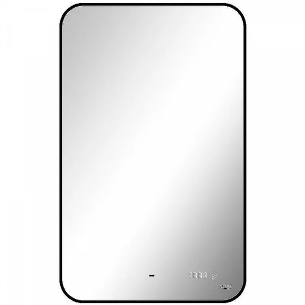 Зеркало Reflection Black View RF4003BV с фоновой подсветкой, бесконт сенс, диммером, часами, черное