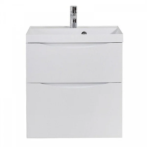 MARINO-H60 База под раковину подвесная с двумя выкатными ящиками, Bianco Lucido, 900x450x600, MARINO