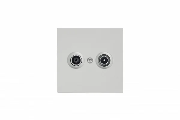 Розетка TV+FM Φ9.5mm проходная с накладкой, цвет матовый Тауп (soft touch)