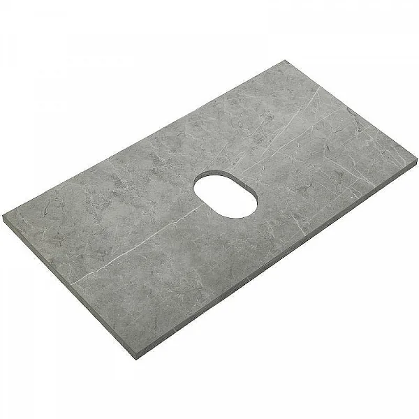 Столешница из керамогранита без отверстия под смеситель 800x460 Marmo Grigio Lucido BelBagno