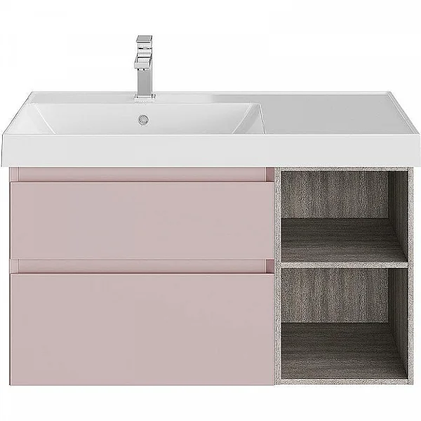 Kerama Marazzi CUB.90Lh/MAL Тумба CUBO левая подвесная с ящиками 90, Мальва матовая-древесная