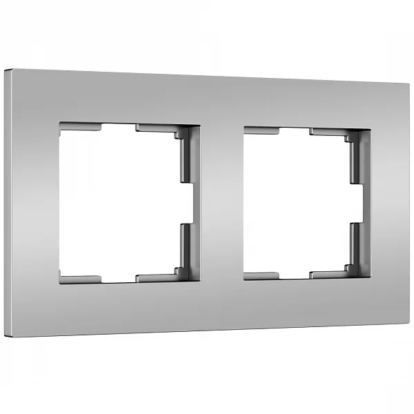 W0022965/ Рамка на 2 поста Slab (серебро софт)