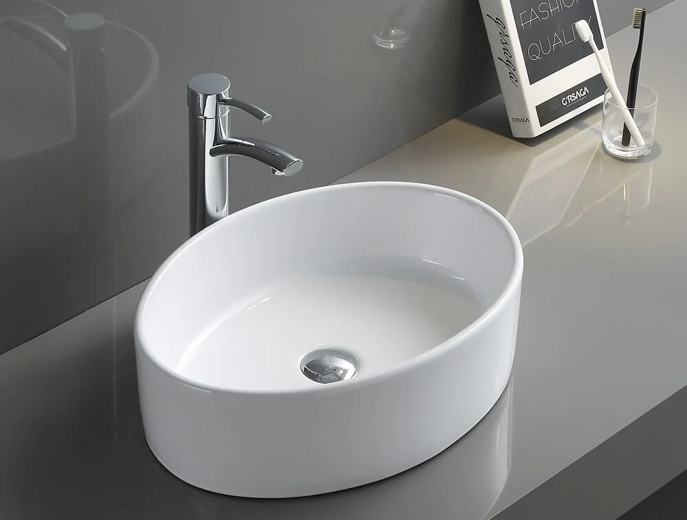 Раковина керамическая накладная, овальная BB1049 BelBagno