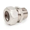 Муфта для гофрированной трубы V/S 40 х 1 1/2" НР, никелированная LAVITA
