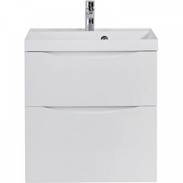 MARINO-H60 База под раковину подвесная с двумя выкатными ящиками, Bianco Lucido, 600x450x600, MARINO