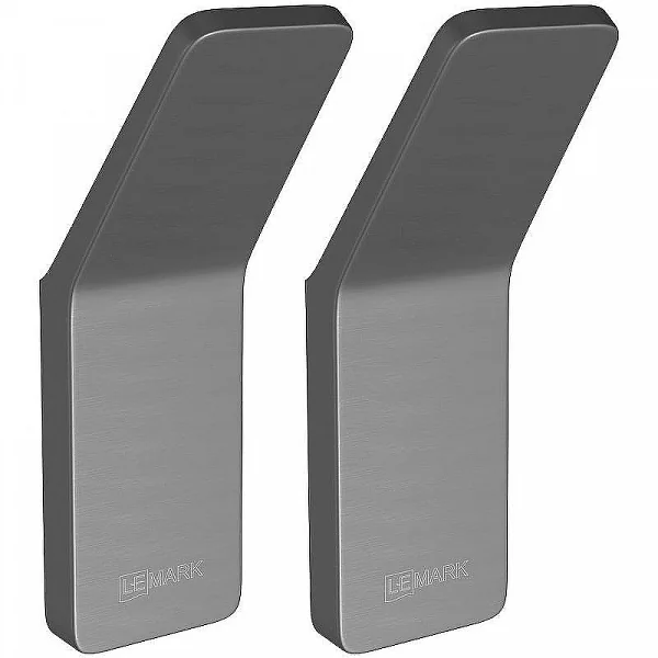 Крючок одинарный Lemark SMOOTH LINE для полотенец и халатов, графит