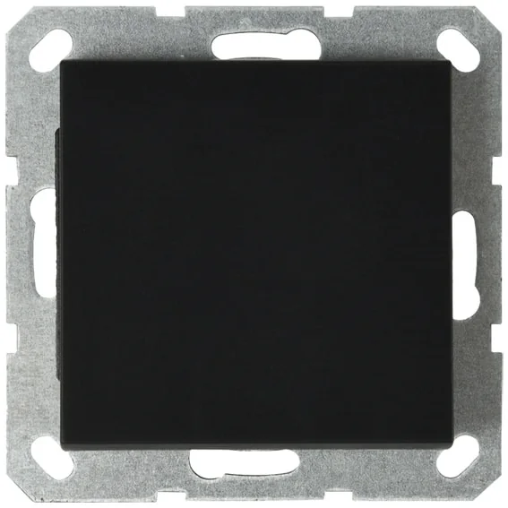 Звонковый механизм 10A 250V~ с накладкой, цвет черный матовый (soft touch) JASMART