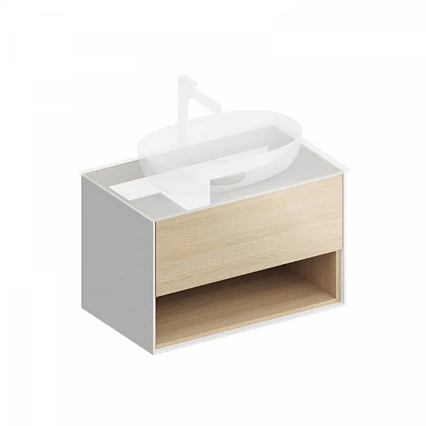 Kerama Marazzi PLB.M.80.1/OAK.V Тумба PLAZA Modern подвесная 80 дуб виченца 1 ящик + полка