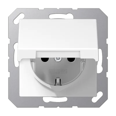 Штепсельная розетка SCHUKO 16А / 250В с защитными шторками, с подпружиненной откидной крышкой, возмо