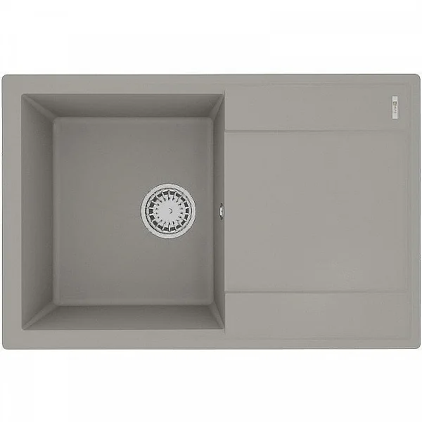 9910027 Кухонная мойка Lemark IMANDRA 760 врезная прямоугольная с крылом из кварцгранита цвет: Грей