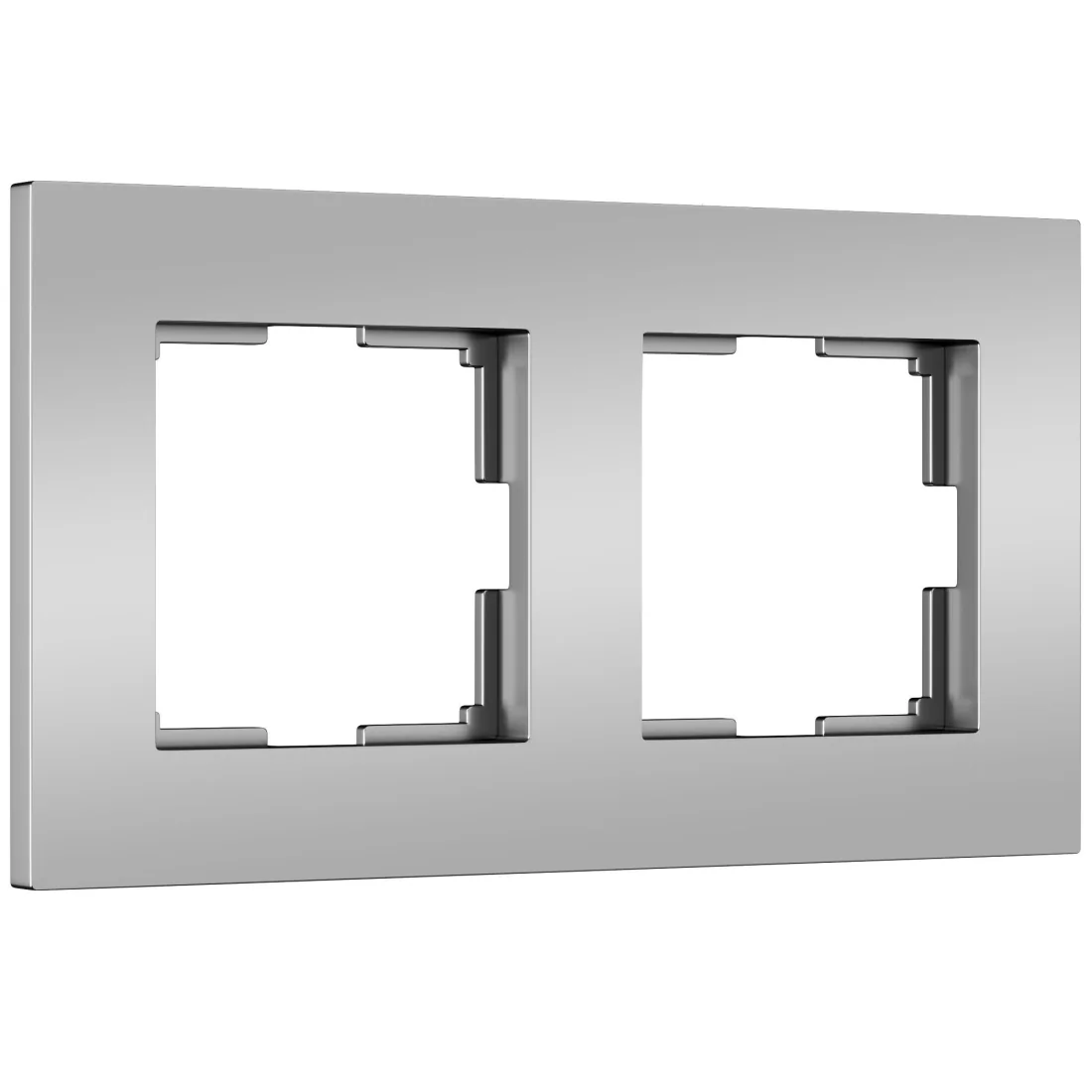 W0022965/ Рамка на 2 поста Slab (серебро софт)