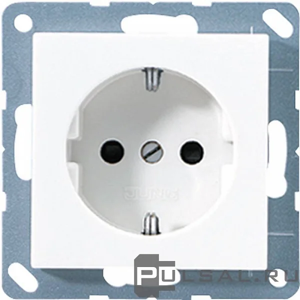 Штепсельная розетка SCHUKO 16A 250V~ с защитой от детей; термопласт; белая
