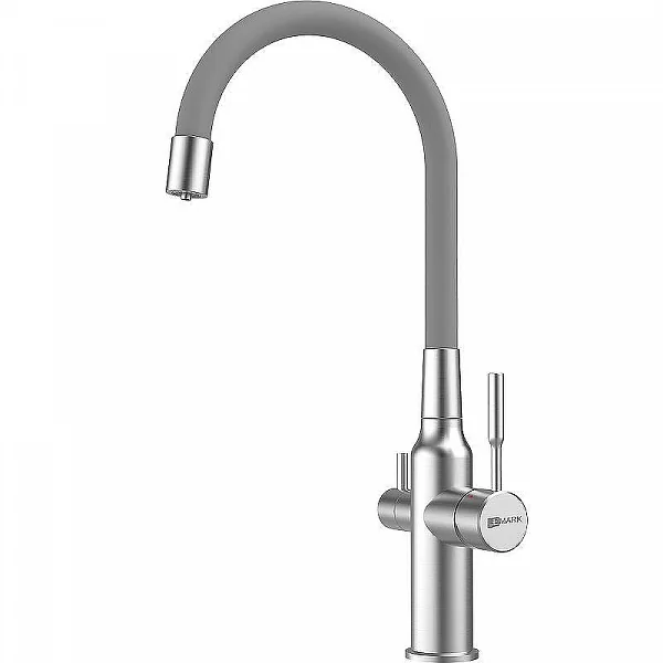 Смеситель Lemark Expert LM5083S-Gray для кухни с гибким изливом и подключением к фильтру с питьевой