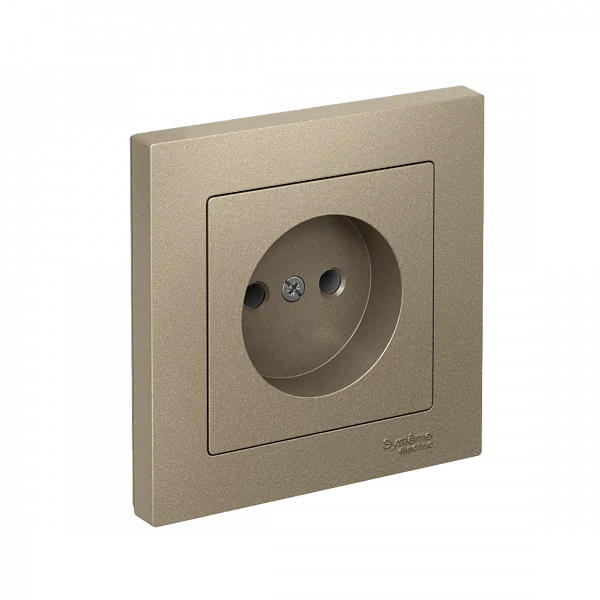 ATLASDESIGN РОЗЕТКА без заземления, 16А, в сборе, быстрозажим. клем., ШАМПАНЬ