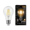 Лампа светодиодная филаментная Black Filament 10Вт A60 груш 2700К тепл.бел E27 930лм GAUSS 102802110