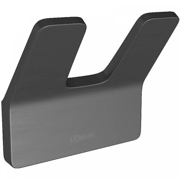 Крючок двойной Lemark SMOOTH LINE для полотенец и халатов, графит