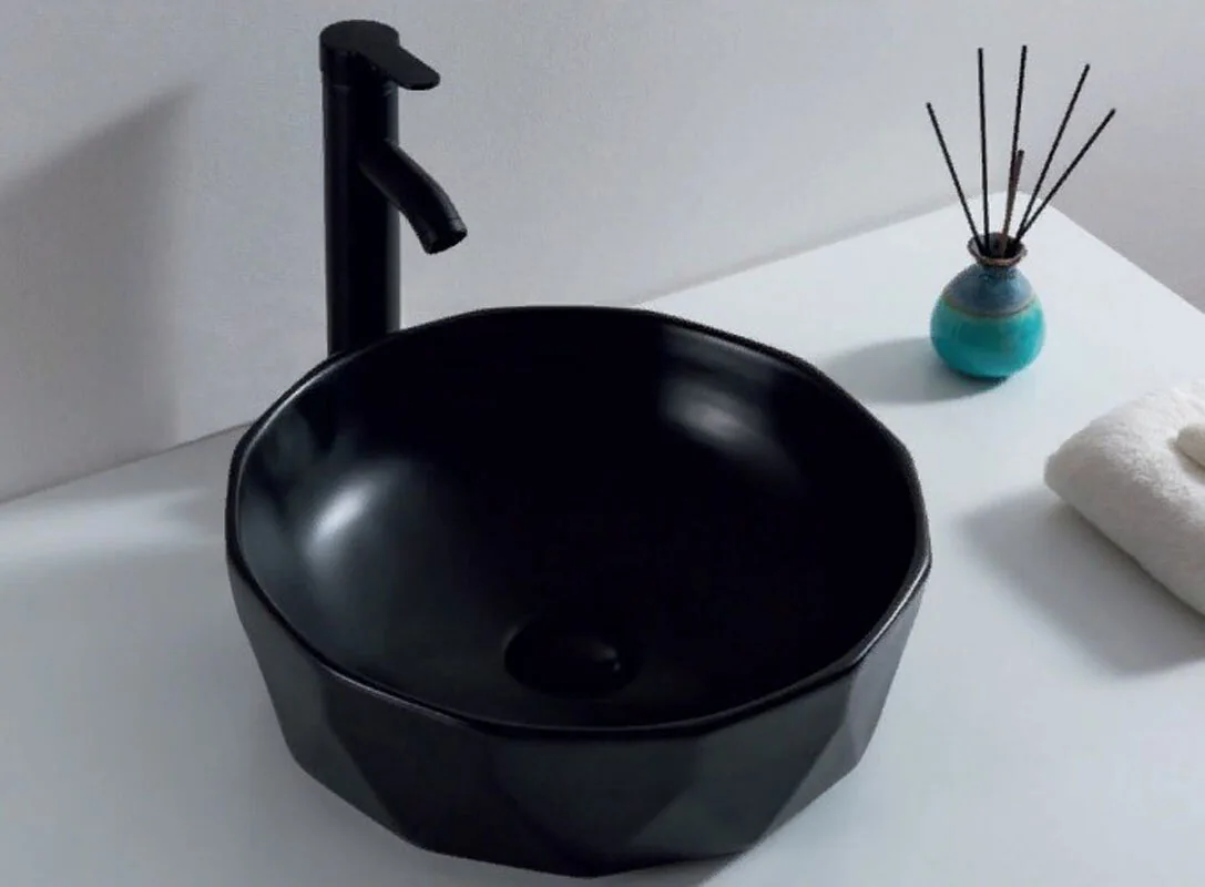 Раковина накладная керамическая черная BB1409H301 BelBagno