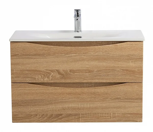 MARINO-CER-MINI База под раковину подвесная с двумя выкатными ящиками, Rovere Bianco, 796x390x500, M