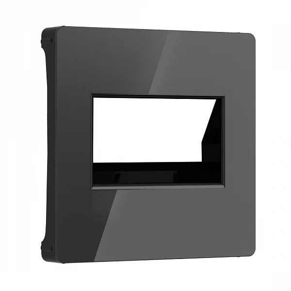 W1191148/ Накладка для двойной розетки Еthernet RJ-45 (черный акрил)