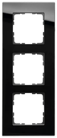 Рамка 3-постовая, стекло Black Glass JASMART
