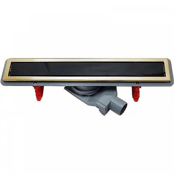 Душевой лоток Pestan Confluo Premium Black Glass Line 650 Gold+