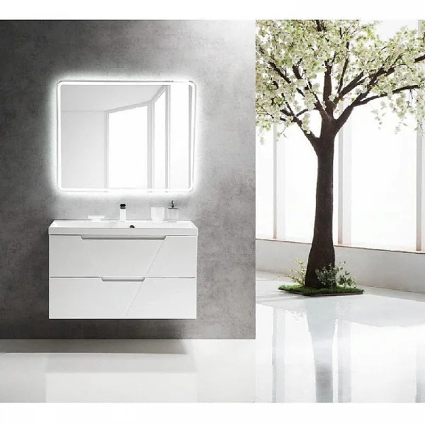 VITTORIA База под раковину подвесная с 2 выкатными ящиками, Bianco Lucido, 1000x450x570, VITTORIA-10