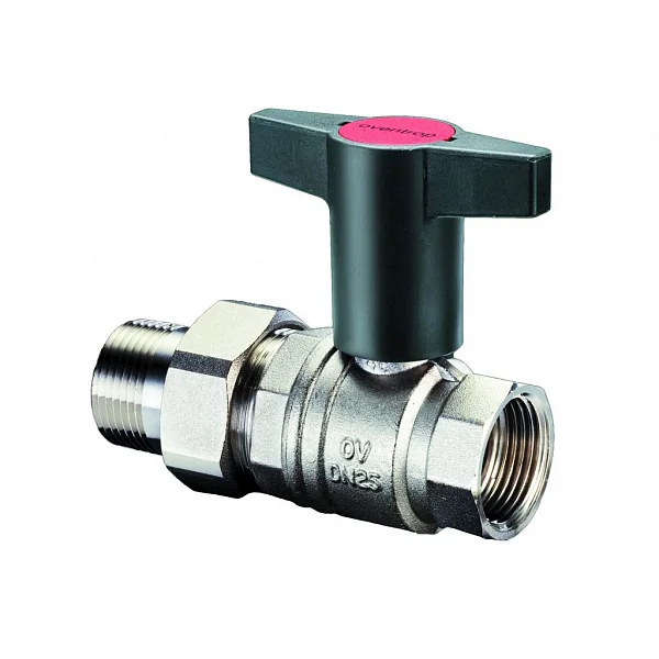 Кран шаровой Oventrop Optibal 1"х 1/4" ВН со сгоном американка с пластмассовым маховиком