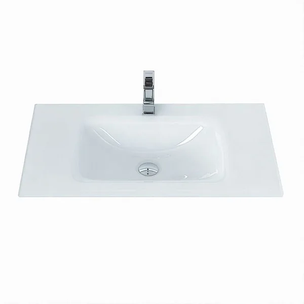 Стеклянная раковина, белая глянцевая, 810x465x145, BB810/465-LV-VTR-BL BelBagno