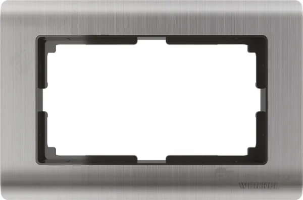 W0081602/ Рамка для двойной розетки Metallic (глянцевый никель)