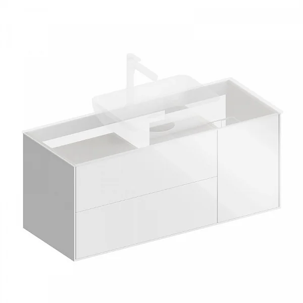 Kerama Marazzi PLB.M.120.3/WHT.V Тумба PLAZA Modern подвесная 120, 3 ящика, белая глянцевая