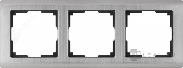 W0031602/ Рамка на 3 поста Metallic (глянцевый никель)