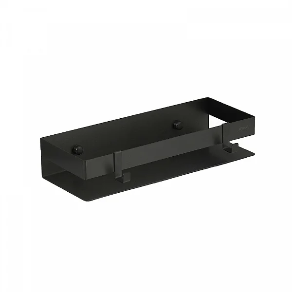 Полка для душа прямая Lemark 300 мм SHELF LINE из нерж. стали с крючками, черный